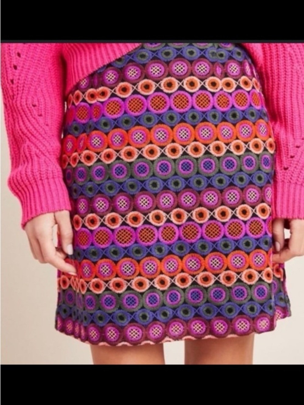 Hutch Pink Orange Purple Circle Mini Skirt size 6